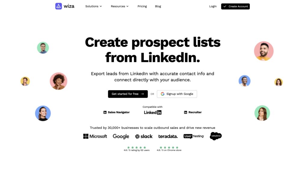 Wiza.co, a lead generation tool that automates prospecting and helps users build targeted B2B contact lists.