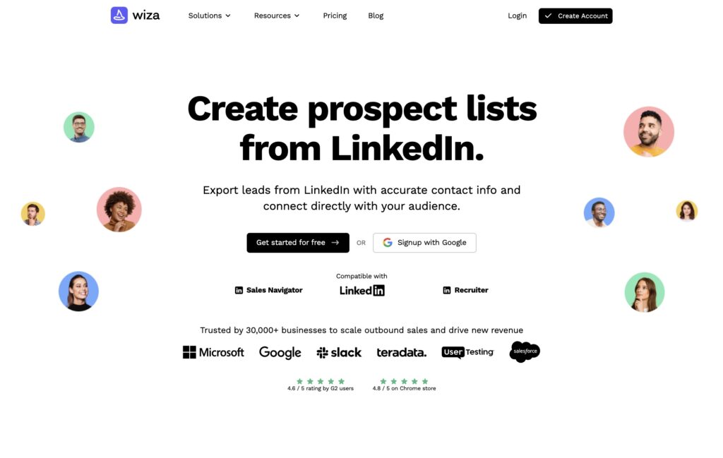 Wiza.co, a lead generation tool that automates prospecting and helps users build targeted B2B contact lists.
