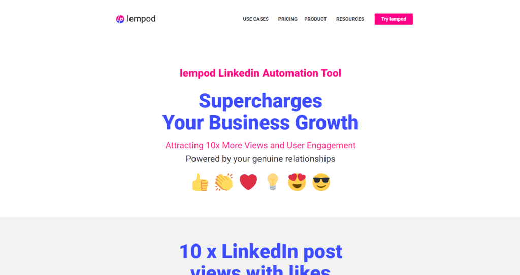 Lempod is a LinkedIn automation tool for increasing engagement and visibility through pods, with automation and analytics features.