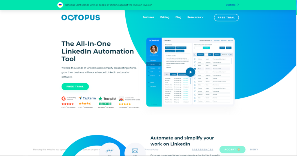 Octopus CRM is a software that helps businesses manage their sales, marketing, and customer support activities. It offers features such as lead management, pipeline tracking, email marketing, and reporting to streamline the sales process and improve customer relationships.