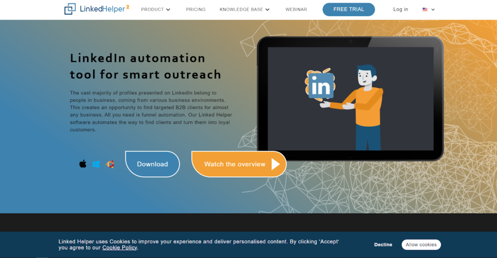 LinkedHelper is a LinkedIn automation tool designed to help users automate their LinkedIn outreach and engagement activities. It offers features such as profile viewing, connection requests, messaging, and lead generation to save time and increase productivity on the platform.