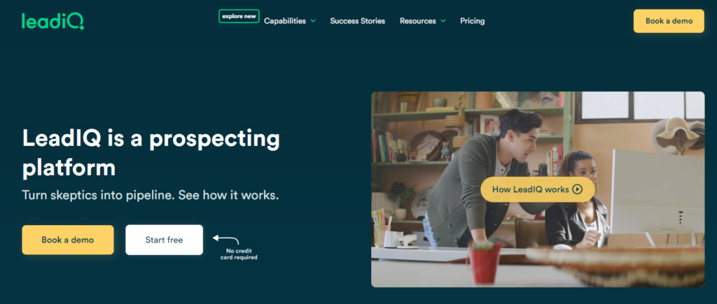 LeadIQ is a B2B lead prospecting platform that helps sales teams to build a high-quality pipeline by providing accurate and up-to-date data.