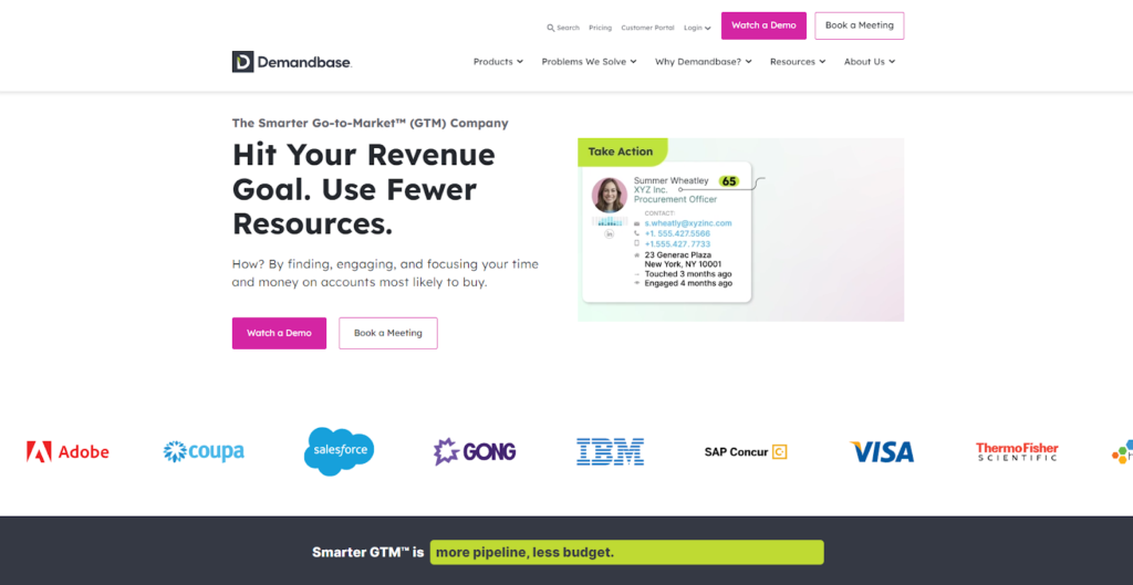 Demandbase home page - prospecting tools