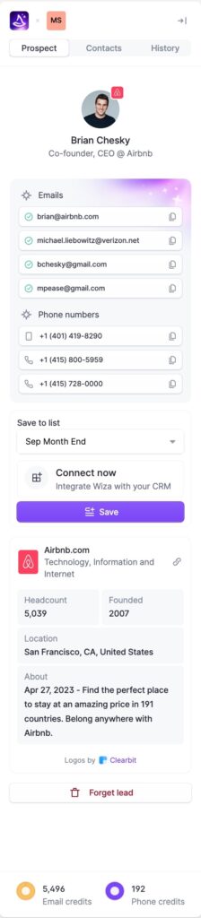 Enrich any linkedin profile with verified emails and phone numbers with Wiza