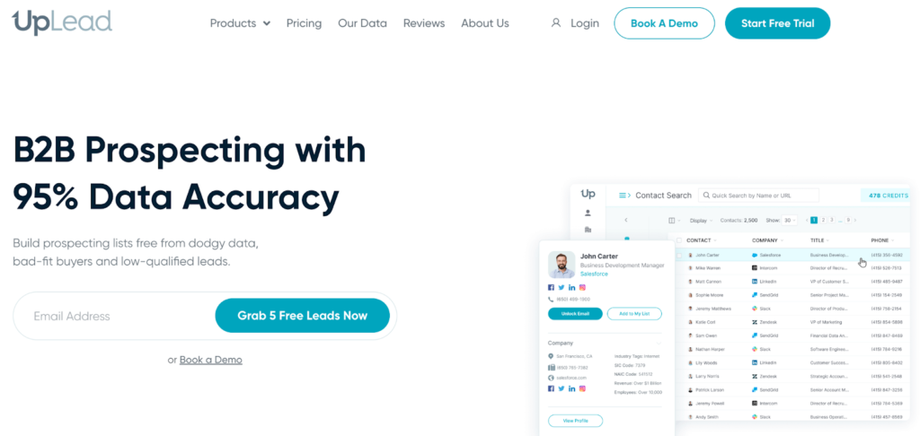 Uplead: A lead generation and data enrichment tool.