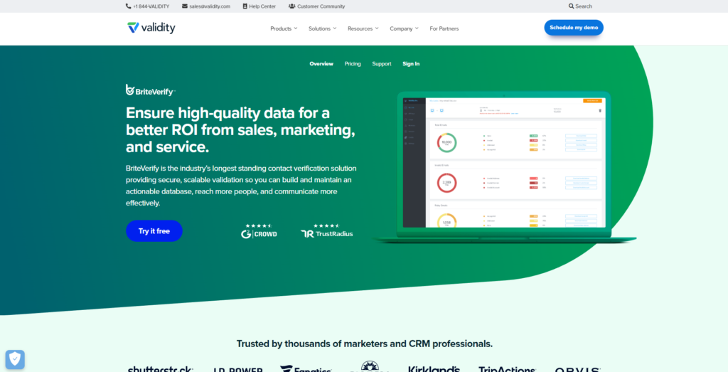 BriteVerify email verifier overview