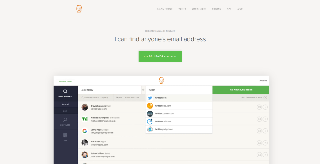 Voila Norbert email verifier overview
