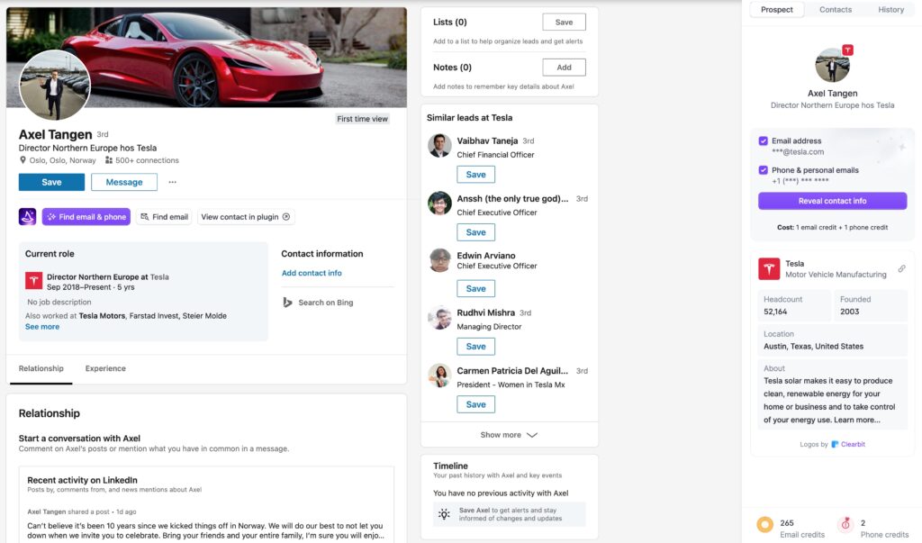 Linkedin profile