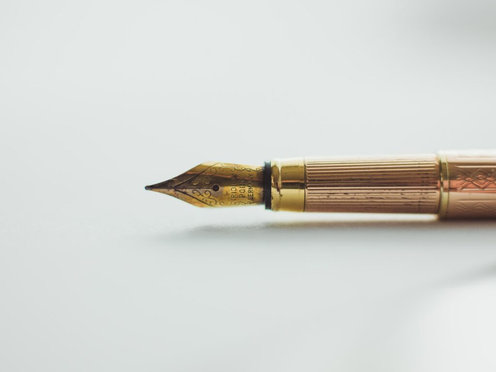 brass fountain pen