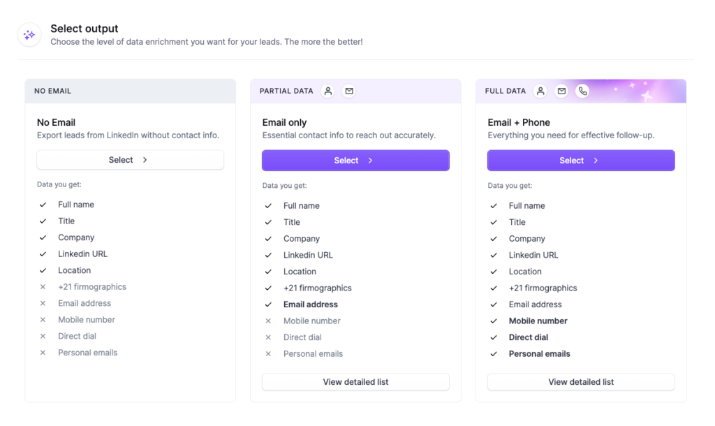 export options