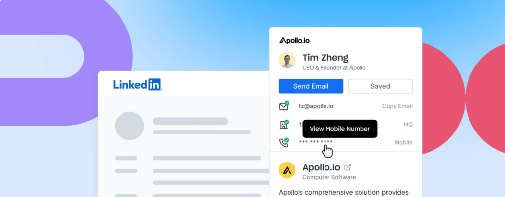 Updated Apollo screenshot showing the current Apollo Chrome email finder extension interface