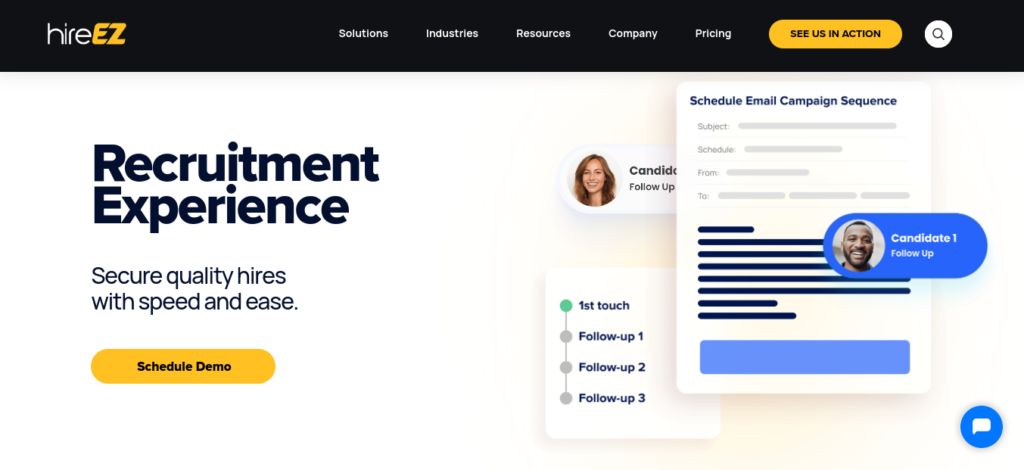 Screenshot of HireEZ, a LinkedIn Recruiter alternative