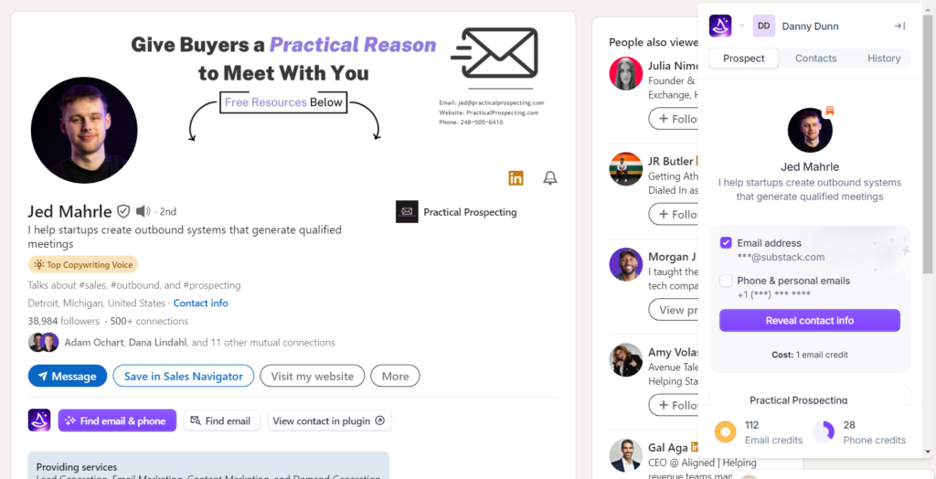 Screenshot of Jed Mahrle's LinkedIn profile