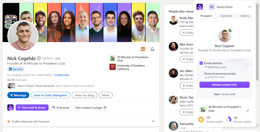Screenshot of Nick Cegelski's LinkedIn profile