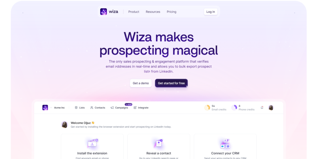 Wiza home page