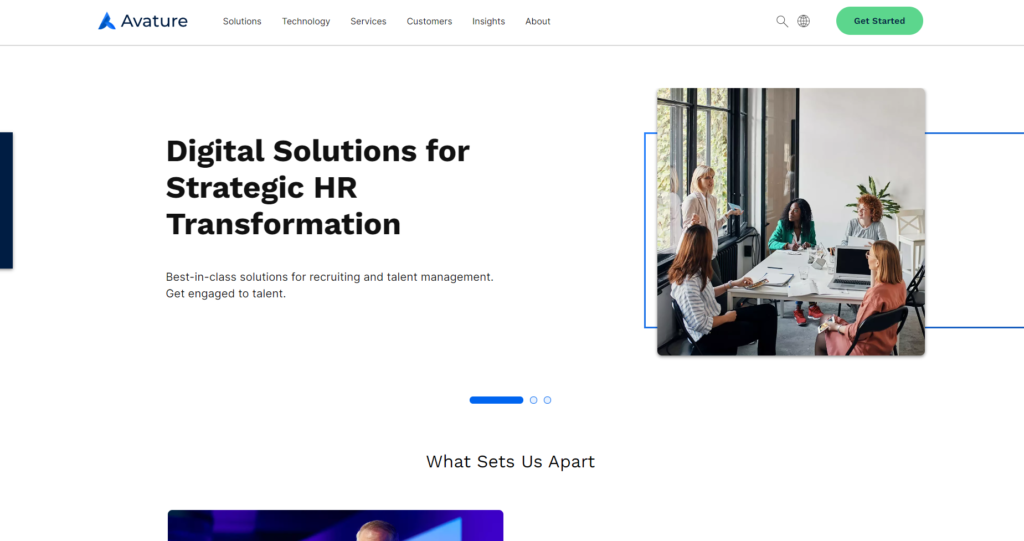 Avature home page - HR candidate sourcing tools