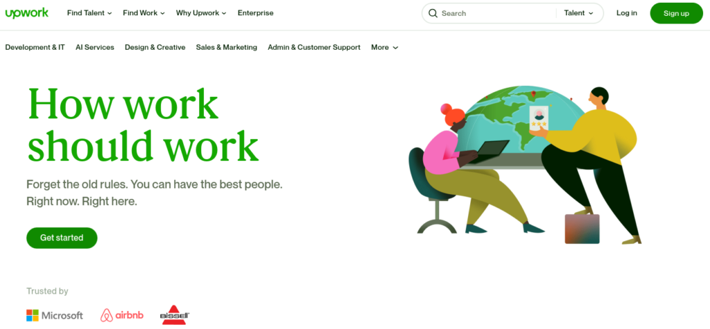 Upwork home page 