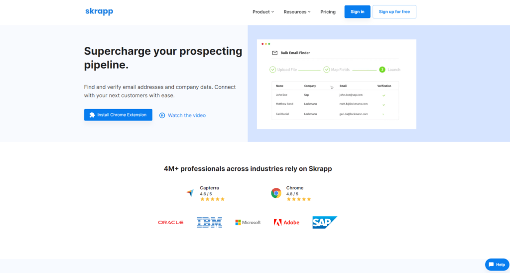 Skrapp home page - prospecting tools